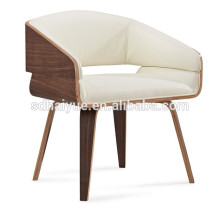 Очень удобная подушка белый кожаный элегантный отель стул,обеденный стул с 4 хромированные ноги HY3010-2